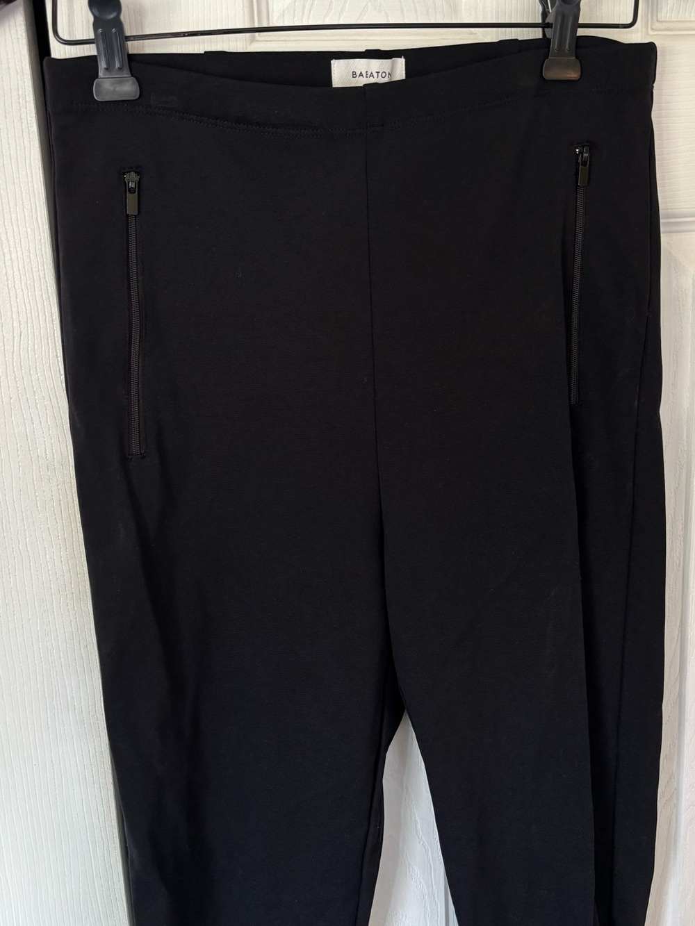 Aritiza Babton Slim Black Trousers with Zipper Ankles Size Large